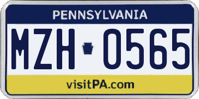 PA license plate MZH0565