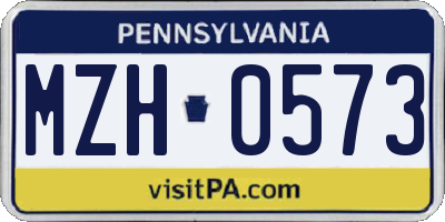 PA license plate MZH0573