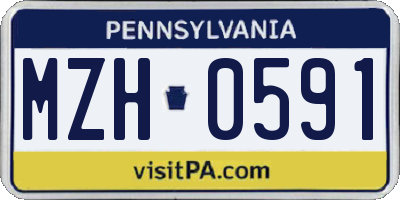 PA license plate MZH0591