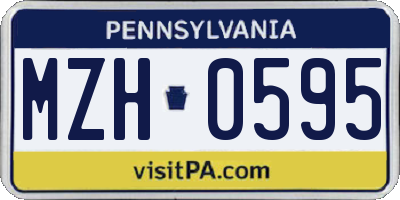PA license plate MZH0595