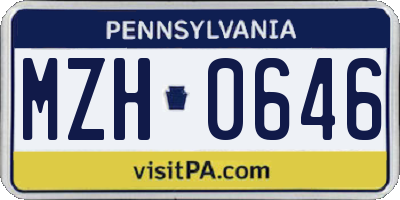 PA license plate MZH0646