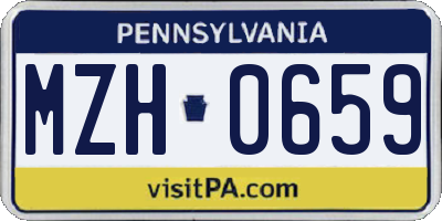 PA license plate MZH0659