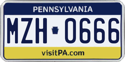 PA license plate MZH0666
