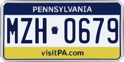 PA license plate MZH0679