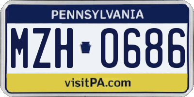 PA license plate MZH0686
