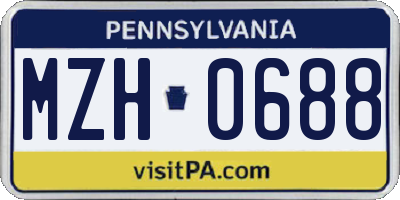 PA license plate MZH0688
