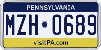 PA license plate MZH0689