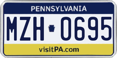 PA license plate MZH0695
