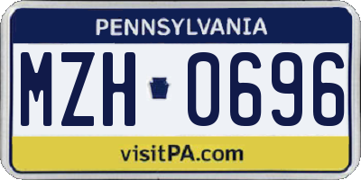 PA license plate MZH0696