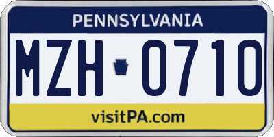 PA license plate MZH0710