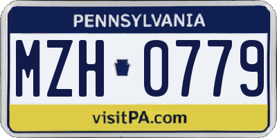 PA license plate MZH0779