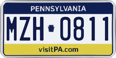 PA license plate MZH0811