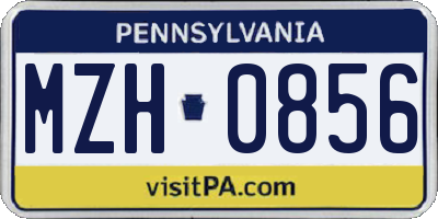 PA license plate MZH0856