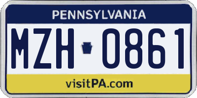 PA license plate MZH0861