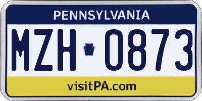 PA license plate MZH0873