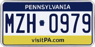 PA license plate MZH0979
