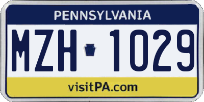 PA license plate MZH1029