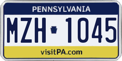 PA license plate MZH1045