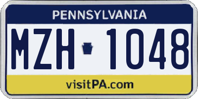 PA license plate MZH1048