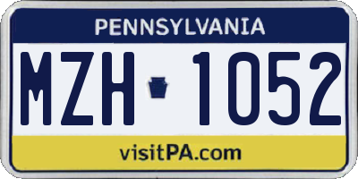 PA license plate MZH1052