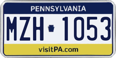 PA license plate MZH1053