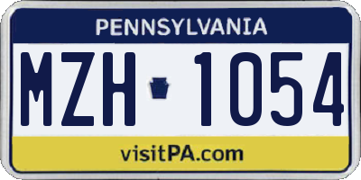 PA license plate MZH1054