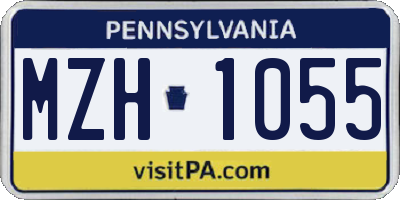 PA license plate MZH1055