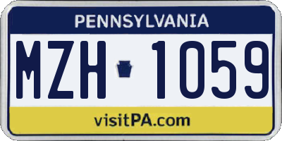 PA license plate MZH1059