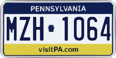 PA license plate MZH1064