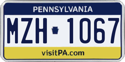 PA license plate MZH1067