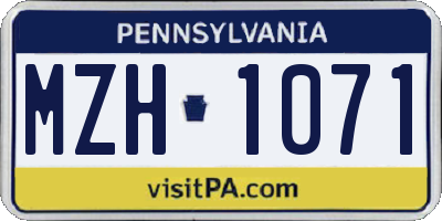 PA license plate MZH1071
