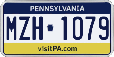 PA license plate MZH1079
