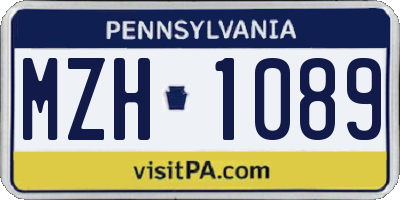 PA license plate MZH1089