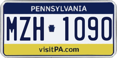 PA license plate MZH1090