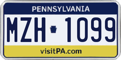PA license plate MZH1099
