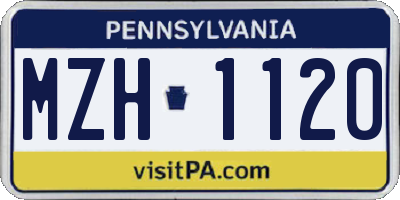 PA license plate MZH1120