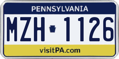 PA license plate MZH1126
