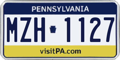 PA license plate MZH1127