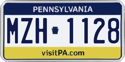 PA license plate MZH1128