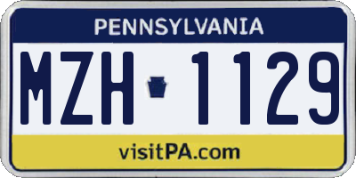 PA license plate MZH1129