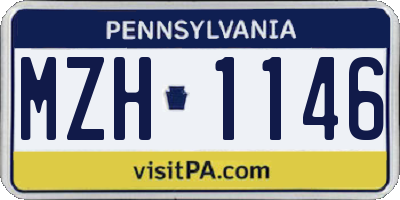 PA license plate MZH1146