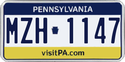 PA license plate MZH1147