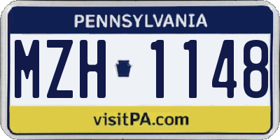 PA license plate MZH1148
