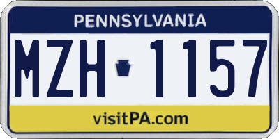 PA license plate MZH1157