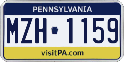PA license plate MZH1159