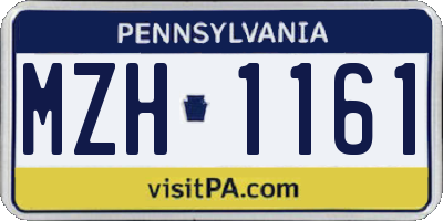 PA license plate MZH1161