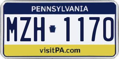 PA license plate MZH1170