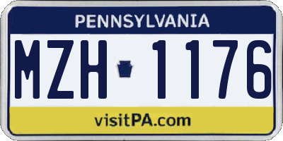 PA license plate MZH1176