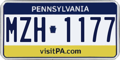 PA license plate MZH1177