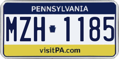 PA license plate MZH1185
